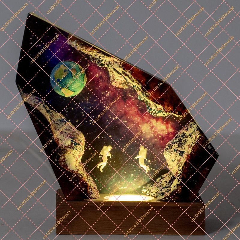 Home Decor Lighting Brands - [Brand] Epoxy Resin Table Lamp, Modern