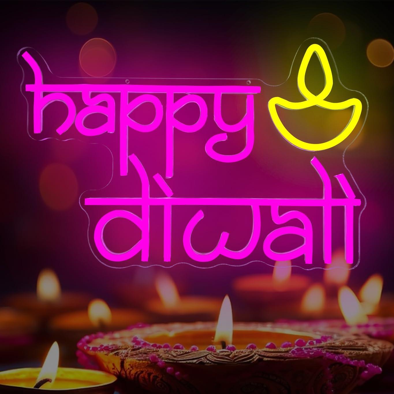 Lighting Decor For Home - Happy Diwali Neon Sign USB Powered