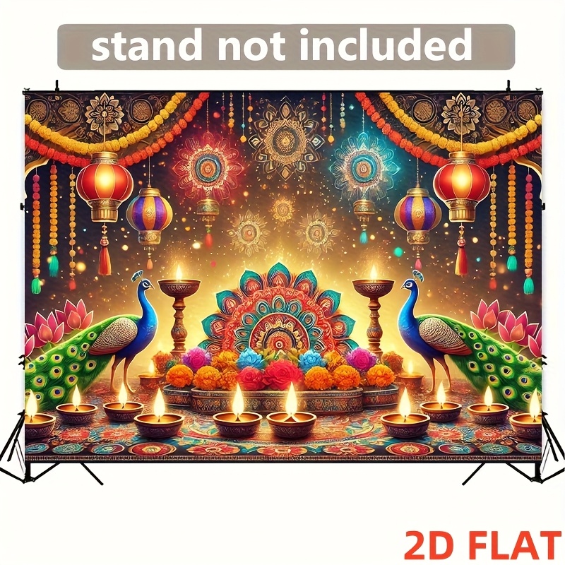 Lighting Decoration For Diwali - Diwali Peacock Lantern Tapestry Indian Festival