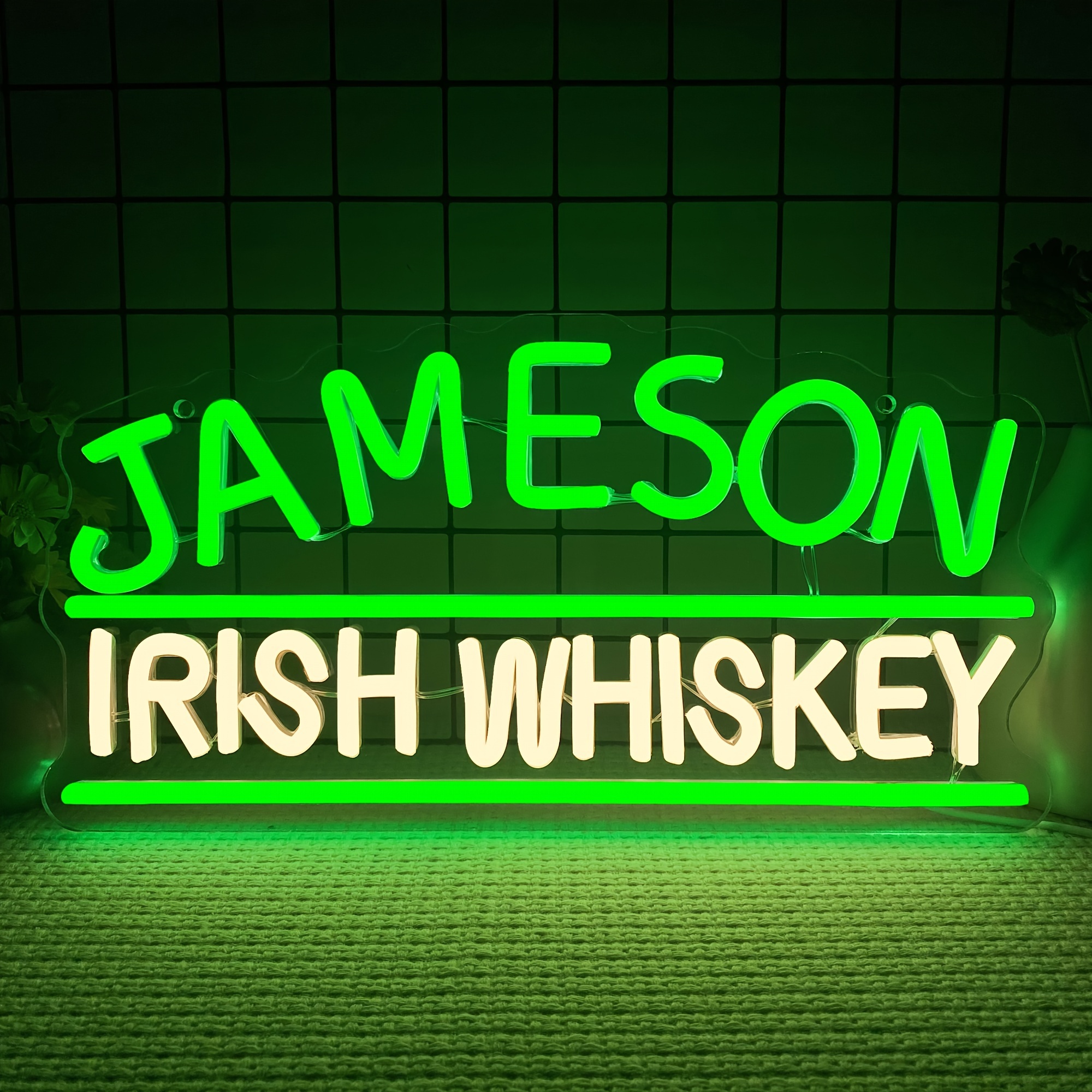 Home Decor Lighting Brands - Jameson Irish Whiskey Brand Logo Neon