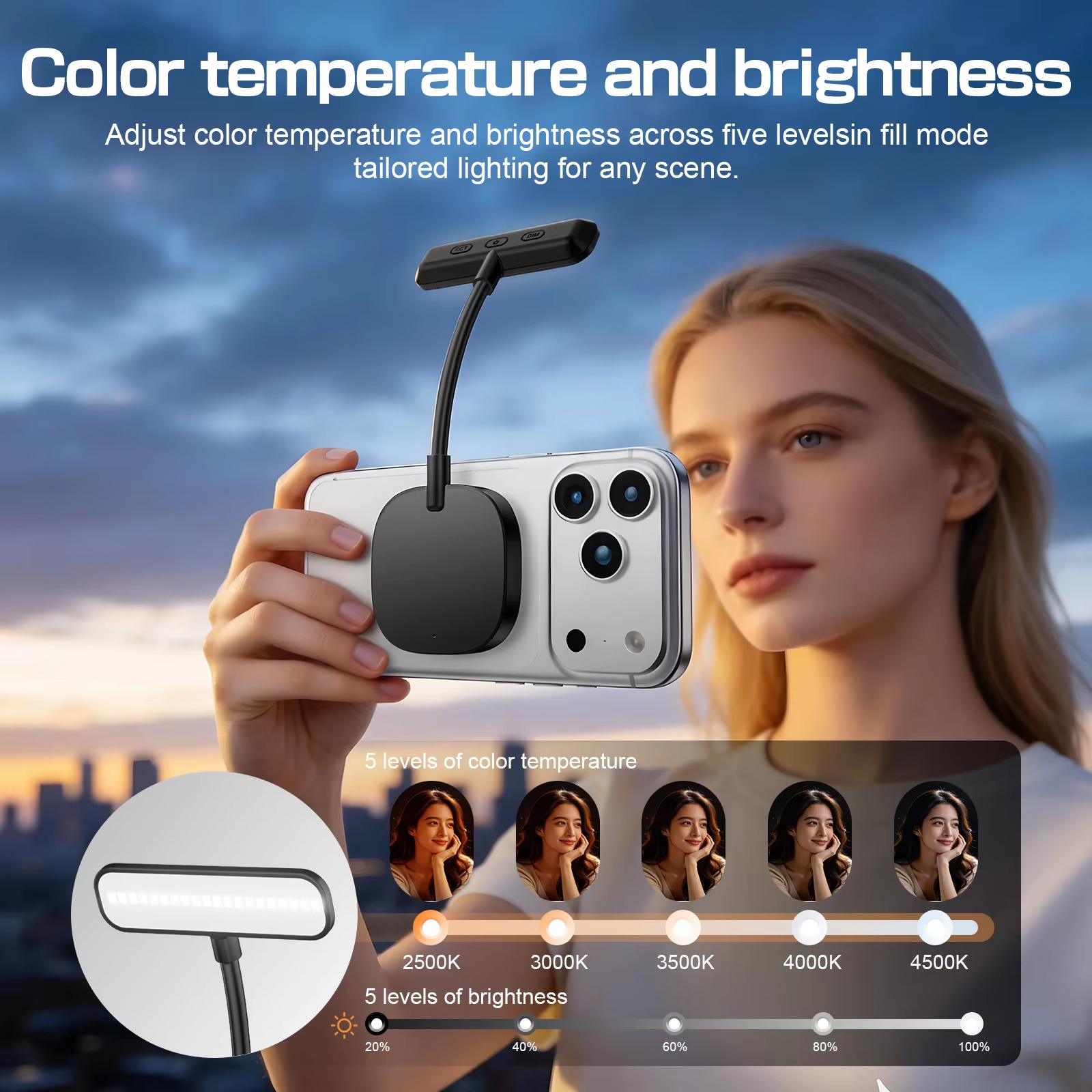 Touch Dimmer Lamp - Magnetic Gooseneck LED Fill Light 3