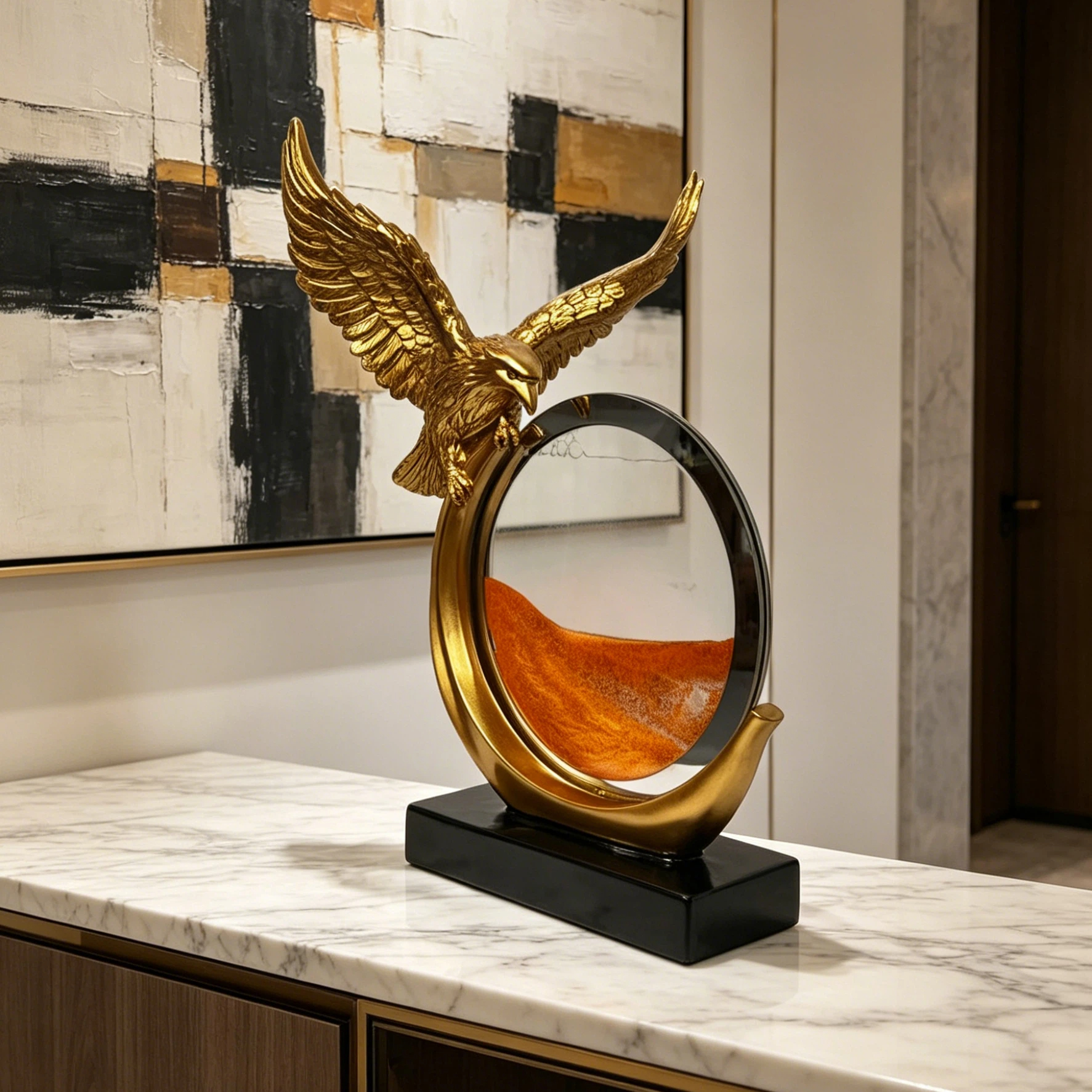 Lighting Decor Company - Golden Eagle Resin Statue with Desert