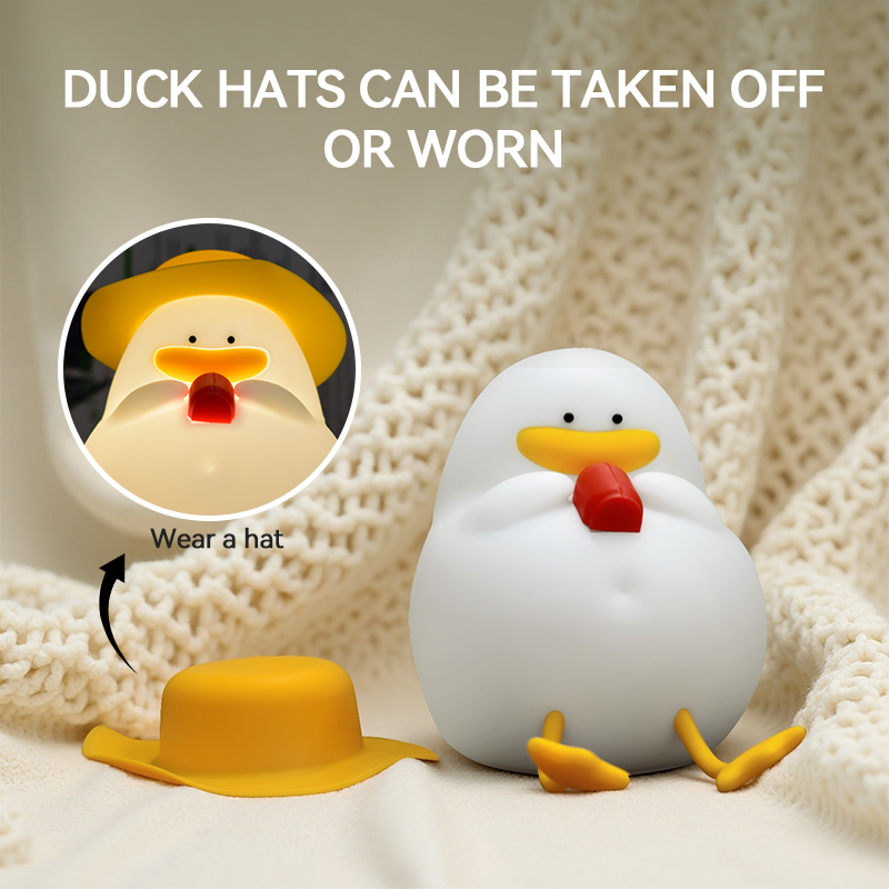 Lighting Decor Home - Happy Duck Night Light,Touch-Control Bedside Lamp,Chargable