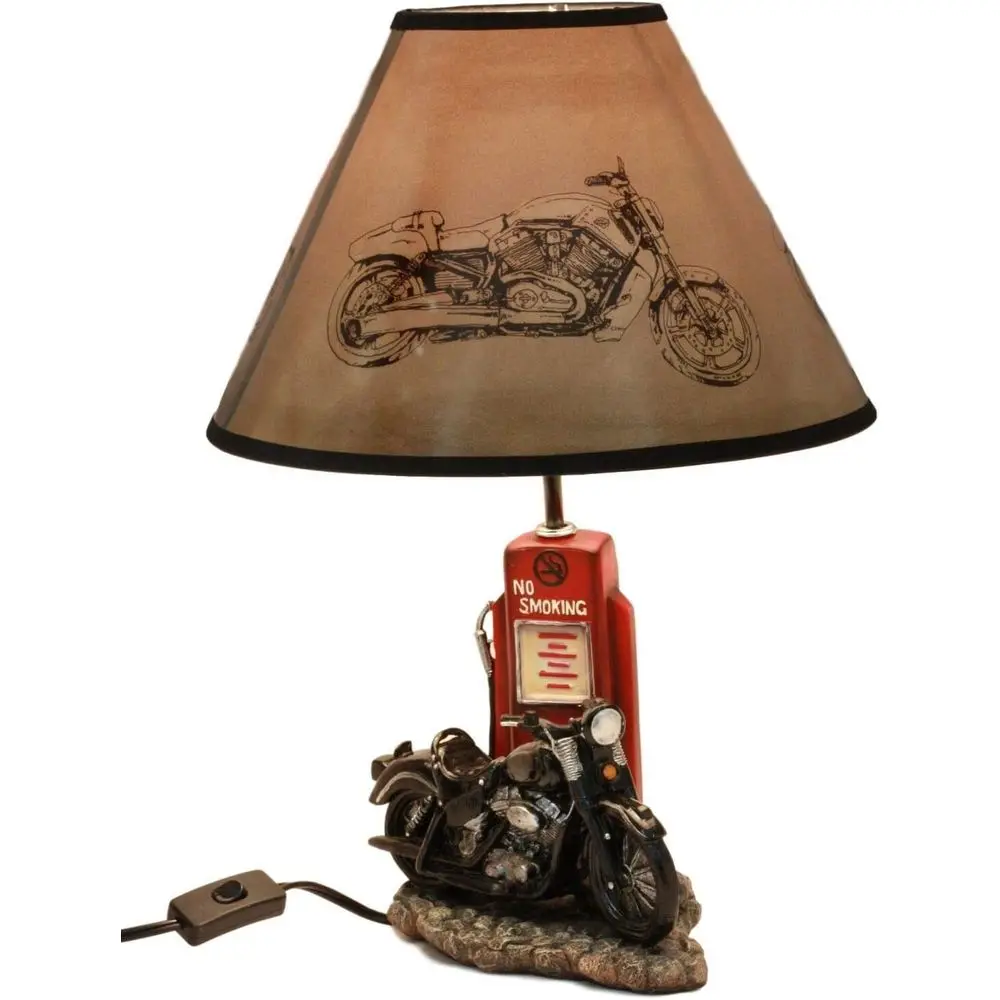 Lighting Decor Home - Vintage Retro Black Motorcycle Gas Pump