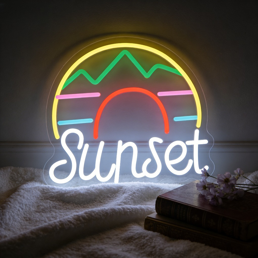 Lighting Room Decor Photo - Sunset Rainbow Neon Sign USB Dimmable