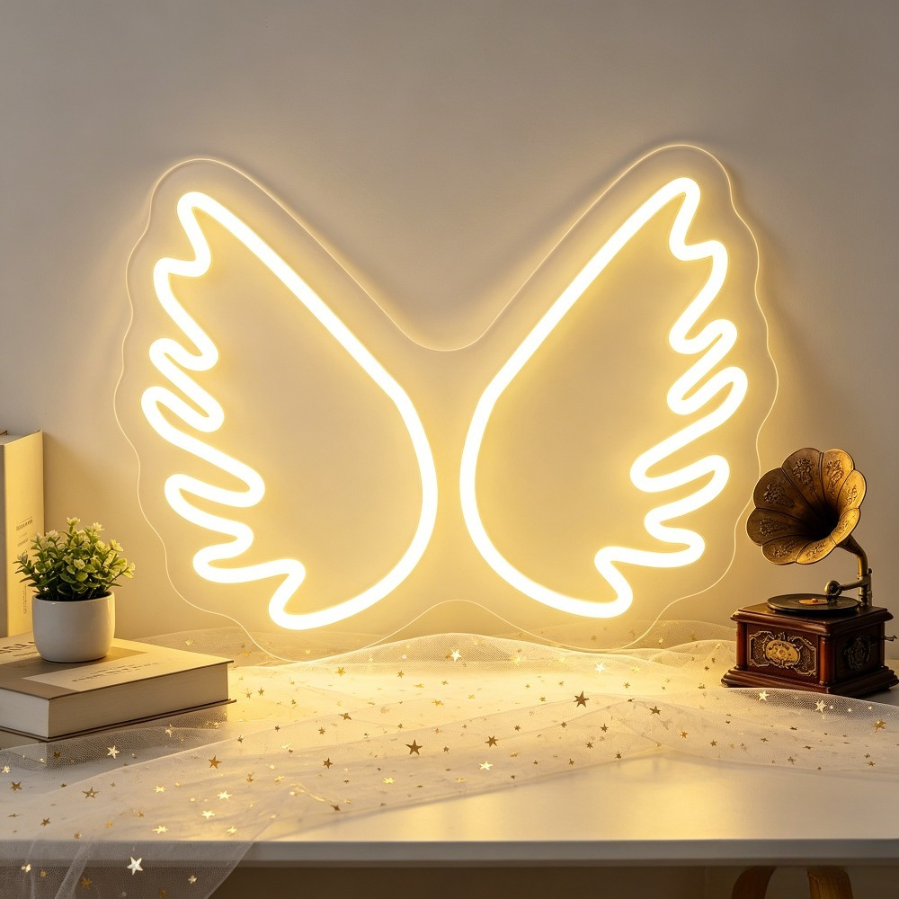 Lighting Room Decor Photo - Angel Wings Neon Sign Dimmable USB