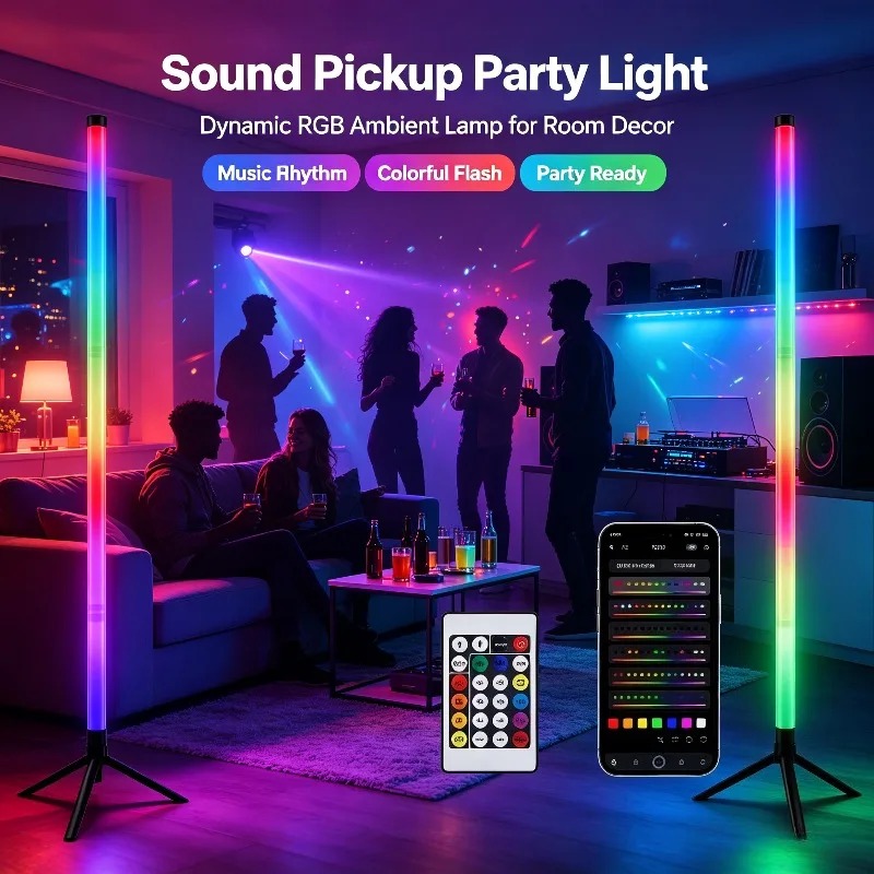 2 Pack RGB LED Corner Floor La - Decor Lighting Floor Lamps 评论和价格
