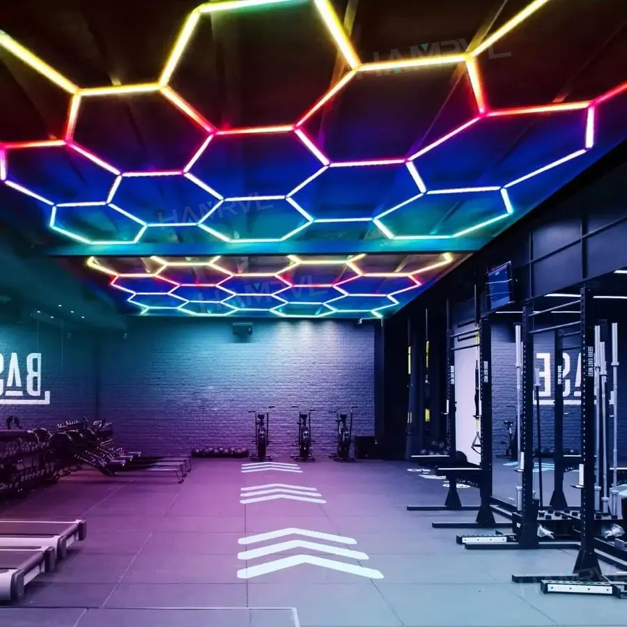 Hexagonal LED Ceiling Light wi - Garage Lighting Decor 评论和价格