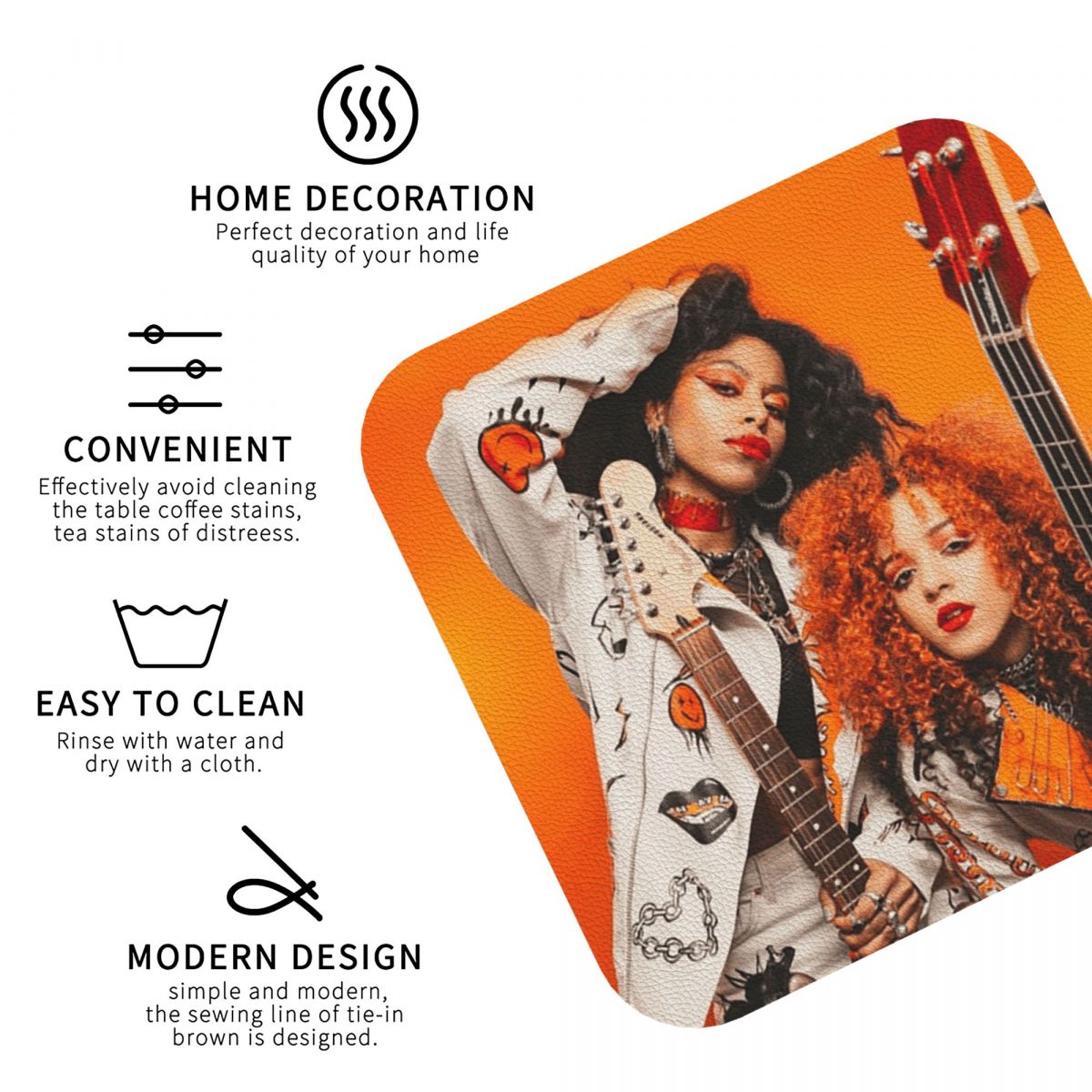 Nova Twins Coasters PVC Leathe - Nova Decor & Lighting Juletrelys 评论和价格