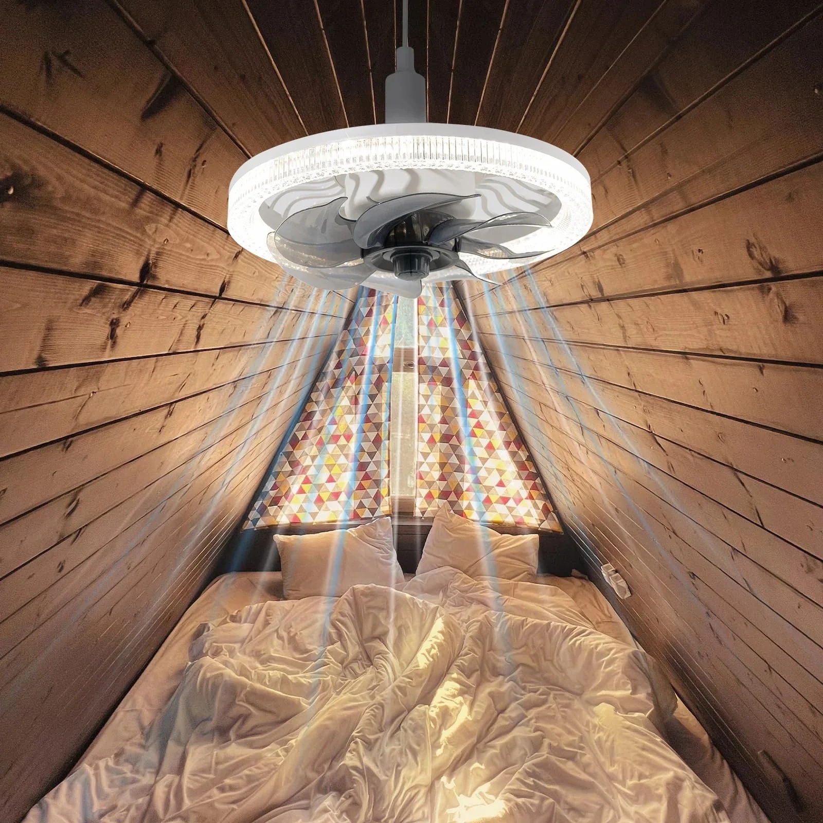 Smart LED Ceiling Fan Light wi - Touch Dimmer Lamp 评论和价格