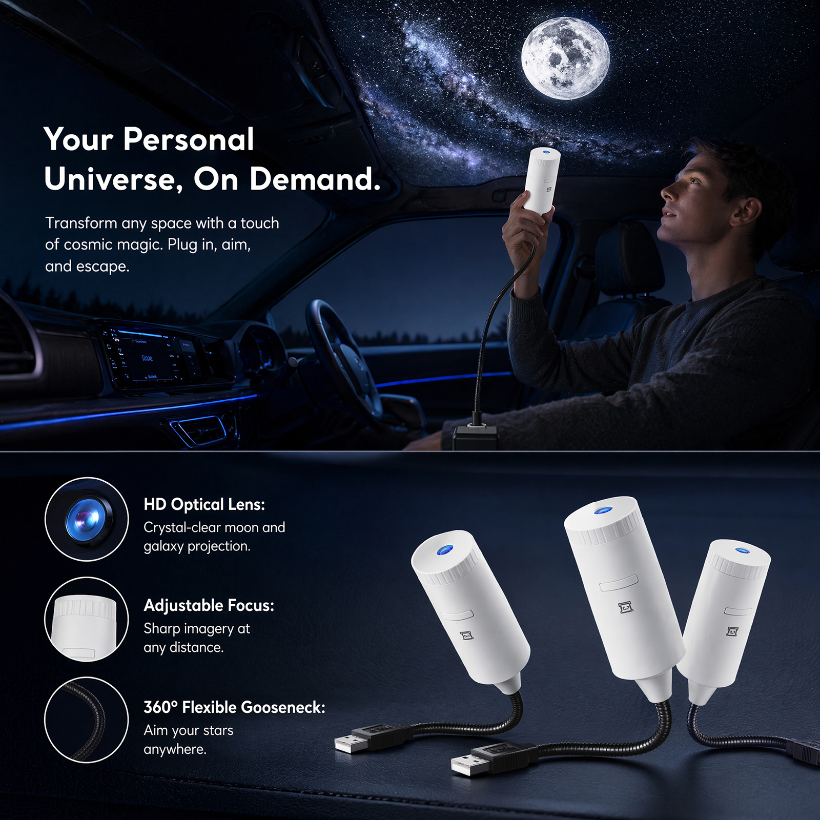 Mini Galaxy Star Projector Two - Lighting Decor Home 评论和价格