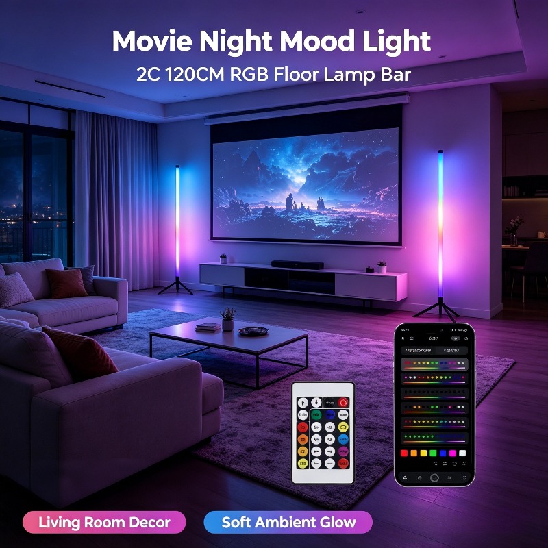 2 Pack RGB LED Corner Floor La - Decor Lighting Floor Lamps 评论和价格