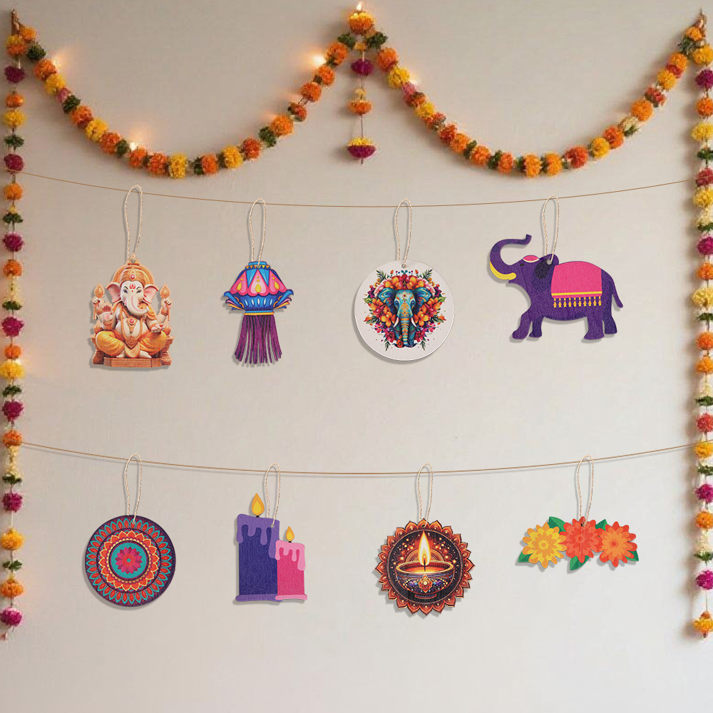 Diwali Themed Decor - Wooden C - Lighting Decoration For Diwali 评论和价格