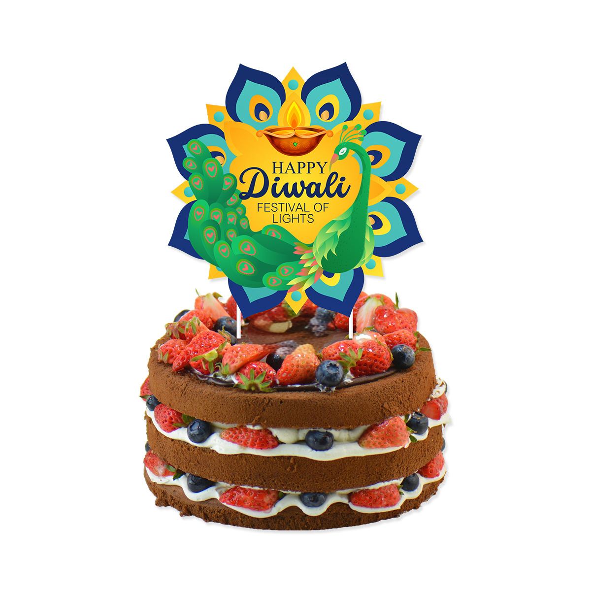 Diwali Theme Cake Decoration,H - Lighting Decoration For Diwali 评论和价格