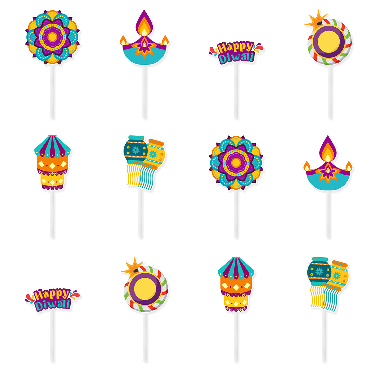 Diwali Theme Cake Decoration,H - Lighting Decoration For Diwali 评论和价格