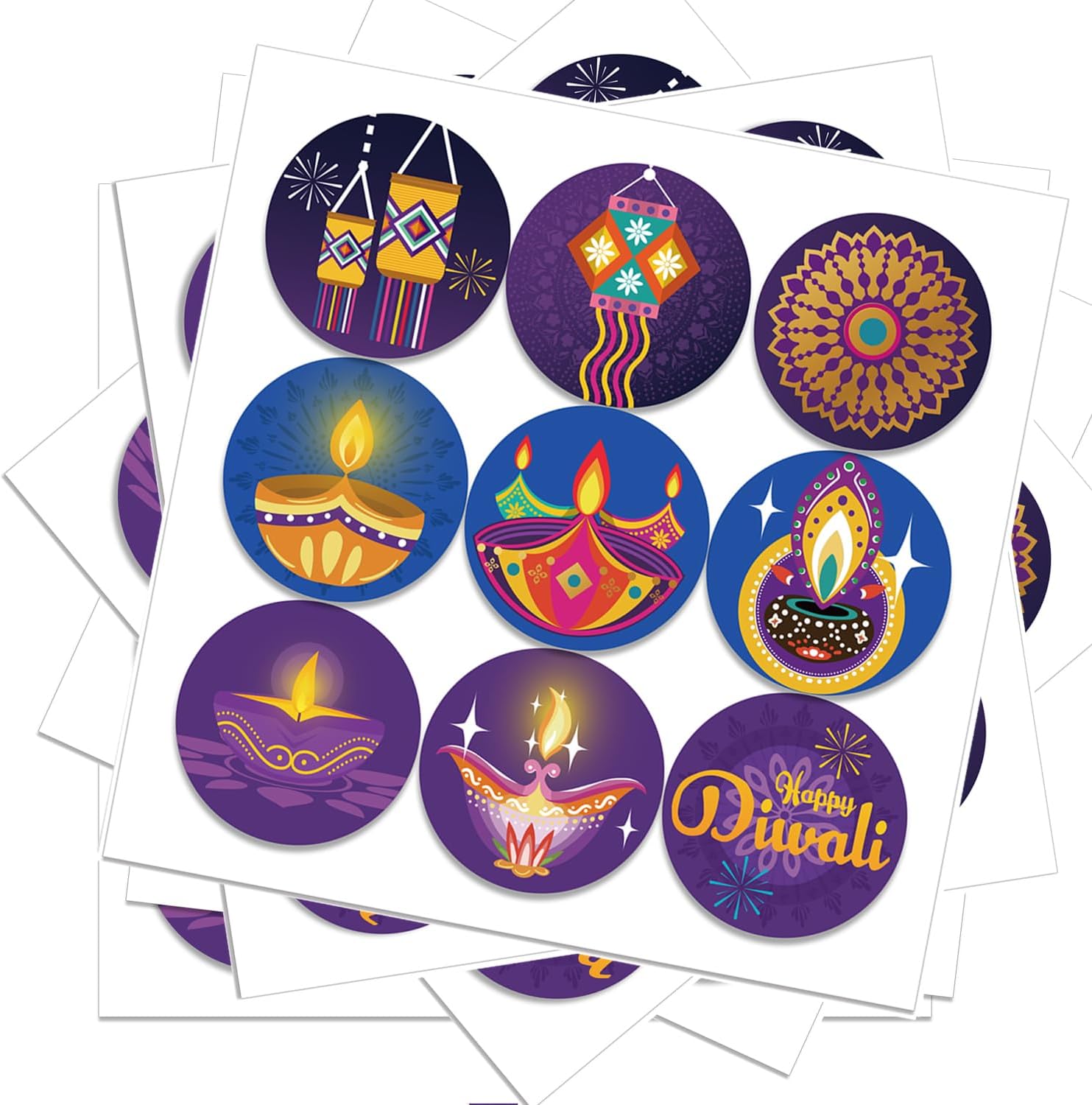 Happy Diwali stickers Indian F - Lighting Decoration For Diwali 评论和价格