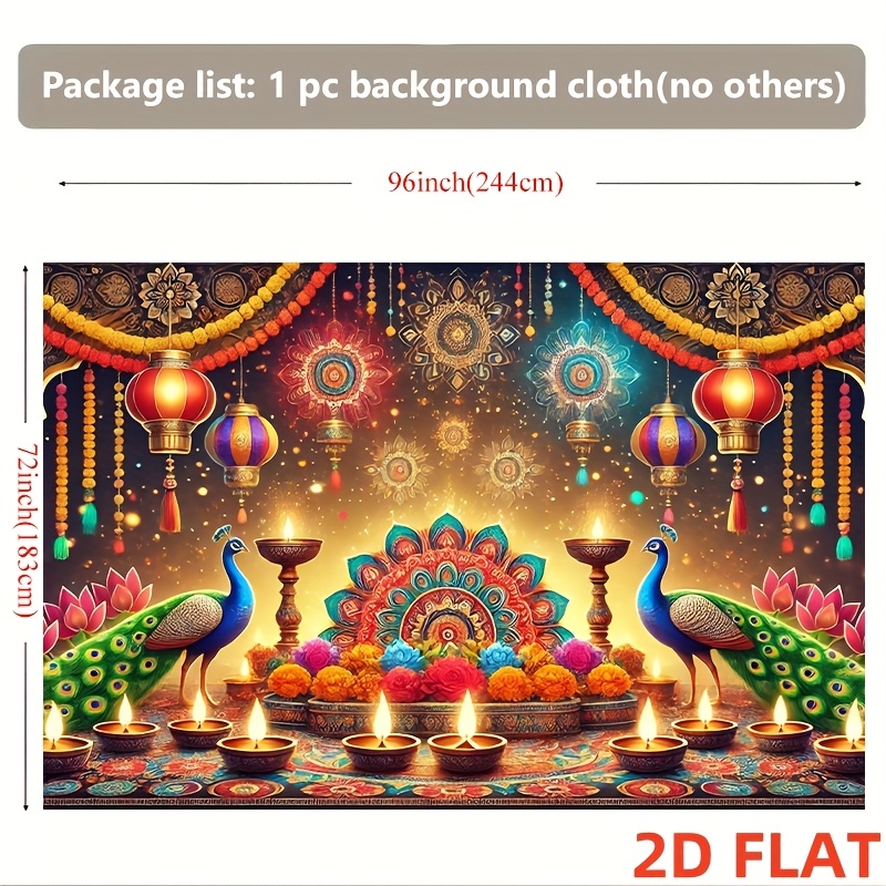 Diwali Peacock Lantern Tapestr - Lighting Decoration For Diwali 评论和价格