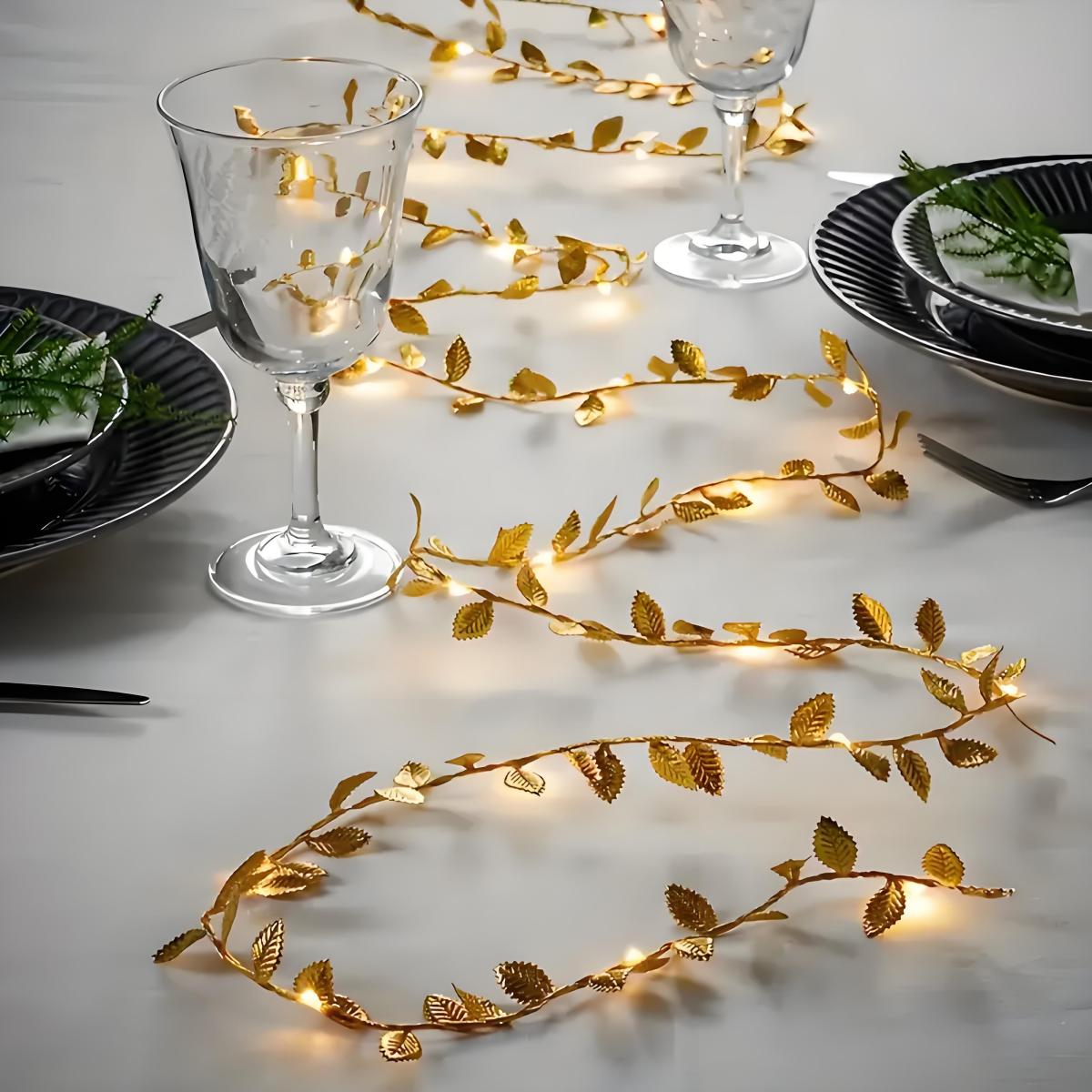 Led Romantic Golden Leaf Fairy - Lighting Decoration For Diwali 评论和价格
