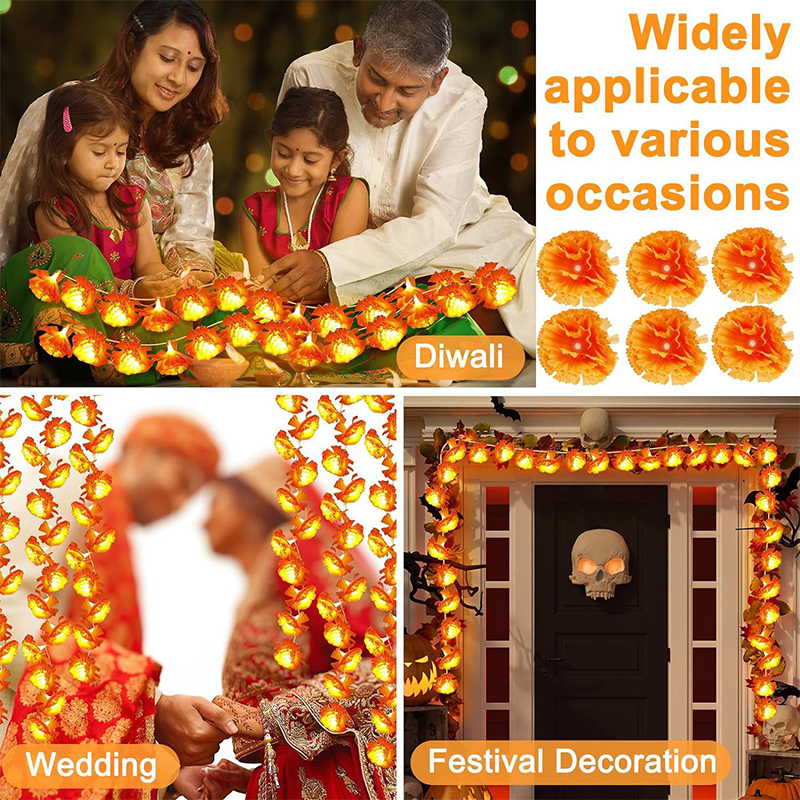 Mexican Marigold Artificial Fl - Lighting Decoration For Diwali 评论和价格