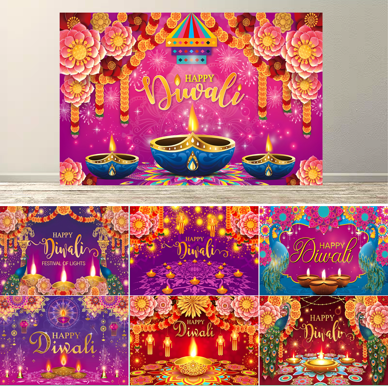 Dewprint Happy Diwali Backdrop - Lighting Decoration For Diwali 评论和价格