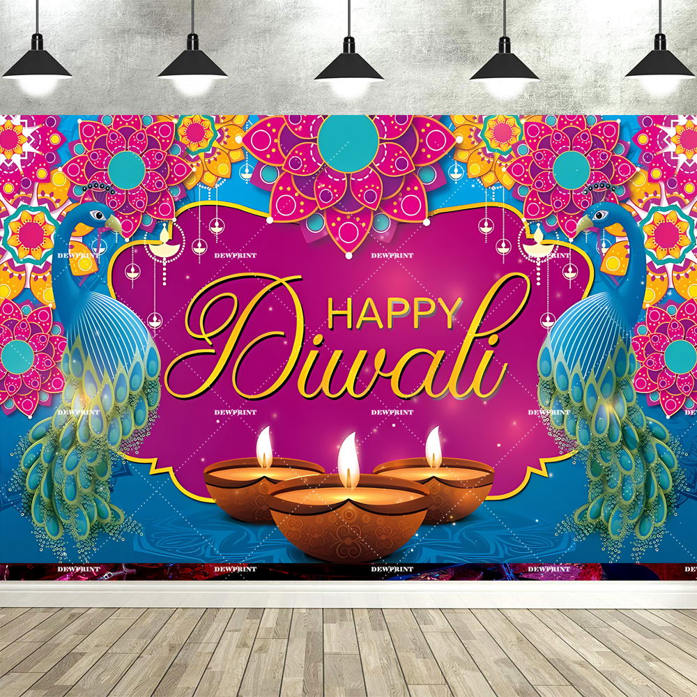 Dewprint Happy Diwali Backdrop - Lighting Decoration For Diwali 评论和价格