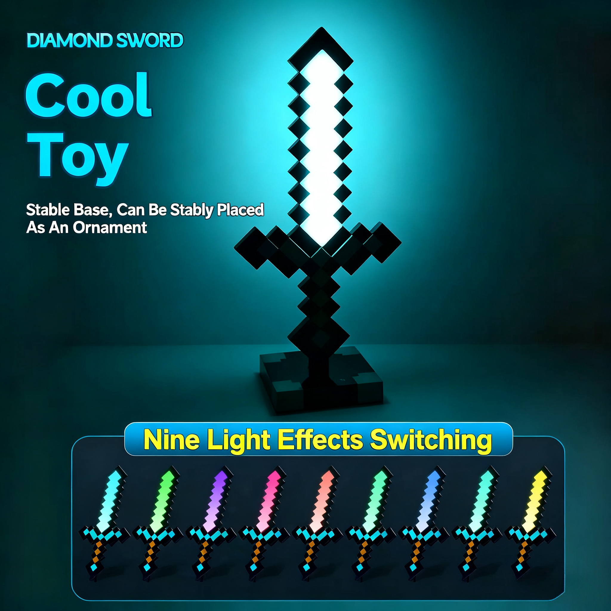 Minecraft Diamond Sword LED Ni - Lighting Decor Minecraft 评论和价格