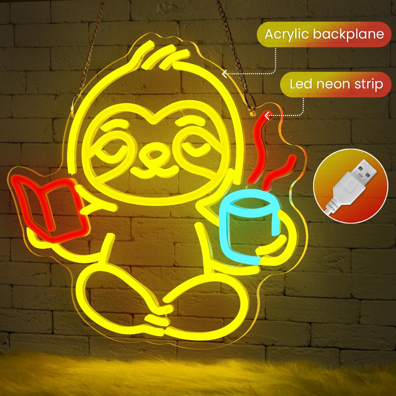 Sloth Neon Sign USB Dimmable L - Lighting Decor Home 评论和价格