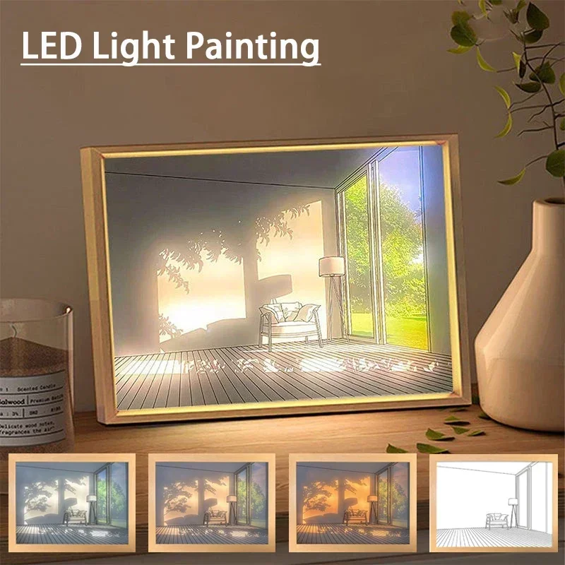 Decorative LED Light Painting  - Lighting Room Decor Photo 评论和价格