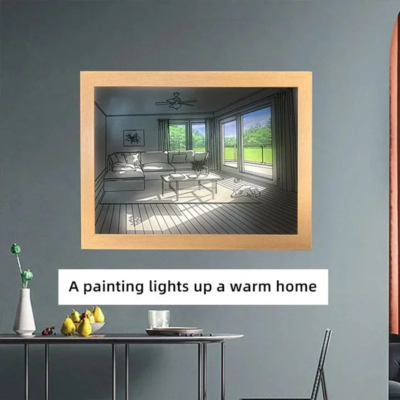Decorative LED Light Painting  - Lighting Room Decor Photo 评论和价格