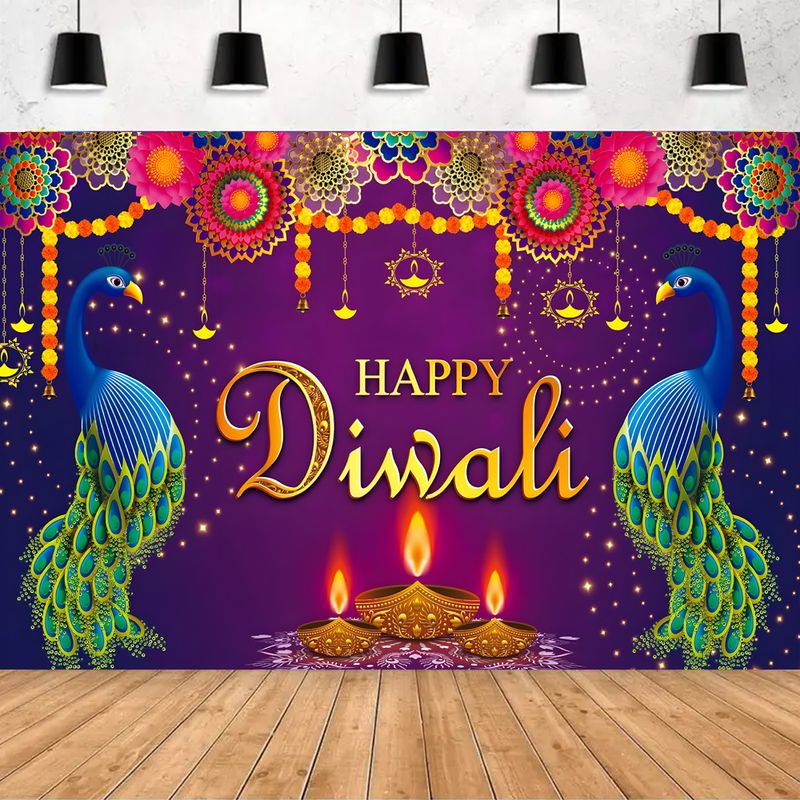 VIKAMA Happy Diwali Backdrop F - Lighting Decoration For Diwali 评论和价格