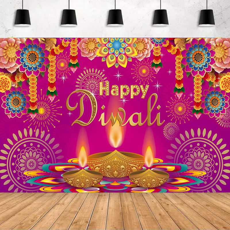 VIKAMA Happy Diwali Backdrop F - Lighting Decoration For Diwali 评论和价格