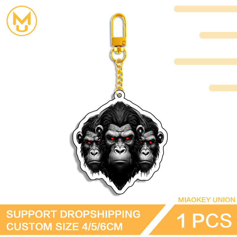 Three Chimpanzee Heads Keyring - Union Lighting & Decor Affiliate Program Collabs 评论和价格