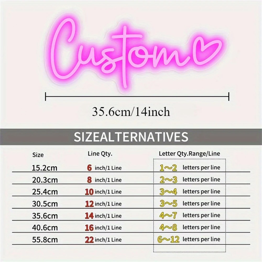 Custom LED Neon Sign Heart USB - Neon Sign Custom Led 评论和价格