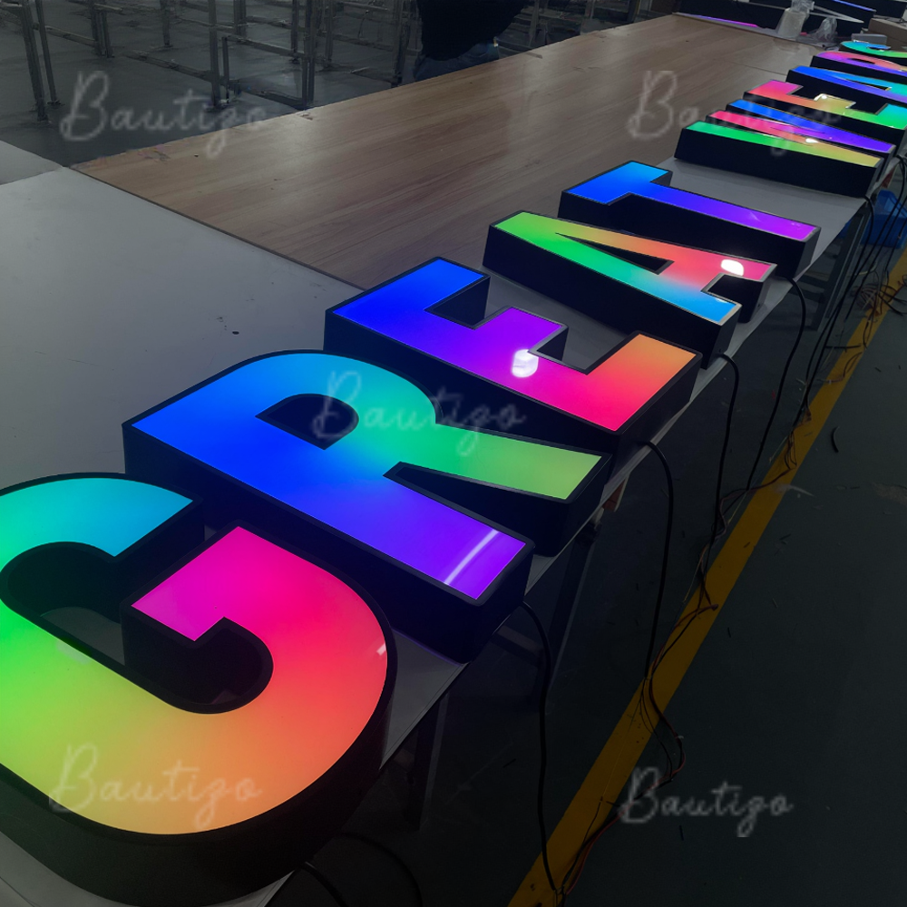 Custom RGB Metal LED Sign Wall - Lighting Decor Company 评论和价格