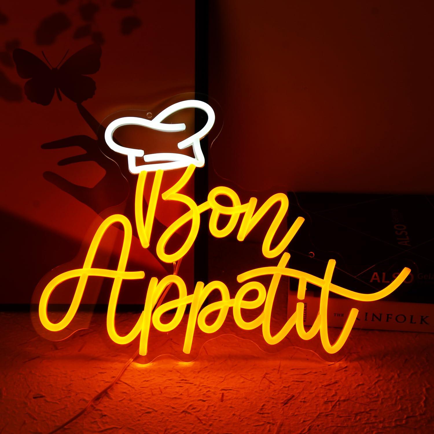 Bon Appetit Chef Hat Neon Sign - Lighting Decor Home 评论和价格