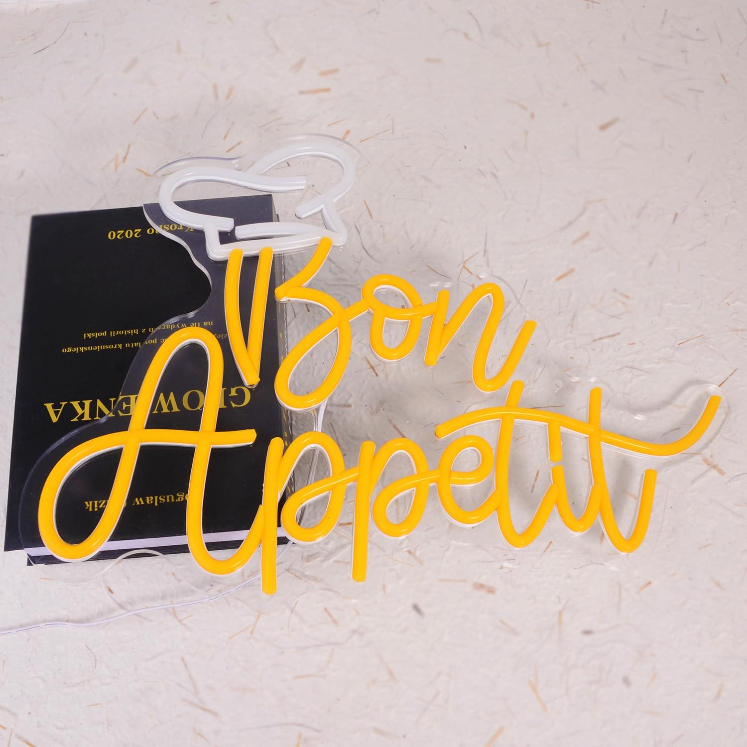 Bon Appetit Chef Hat Neon Sign - Lighting Decor Home 评论和价格