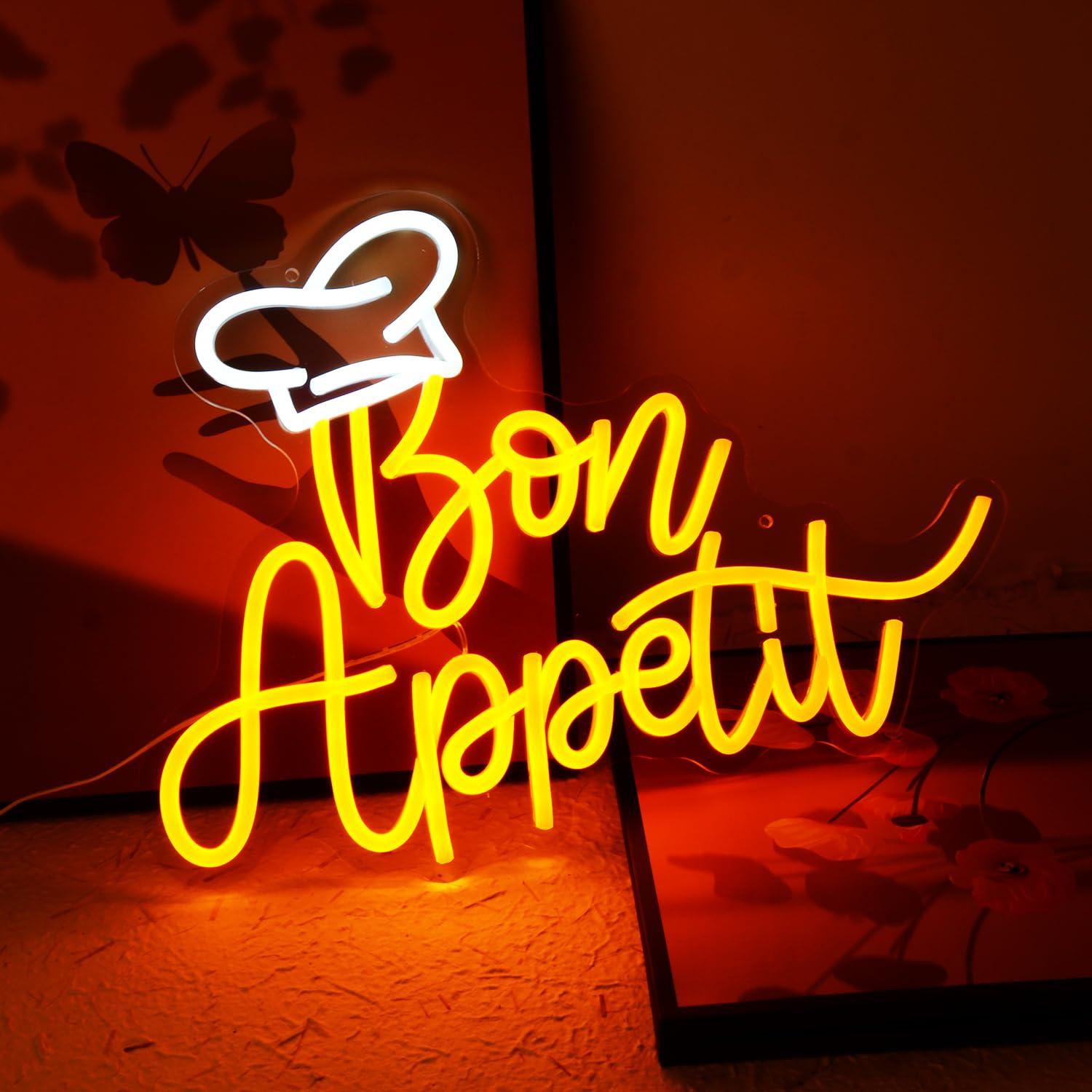 Bon Appetit Chef Hat Neon Sign - Lighting Decor Home 评论和价格