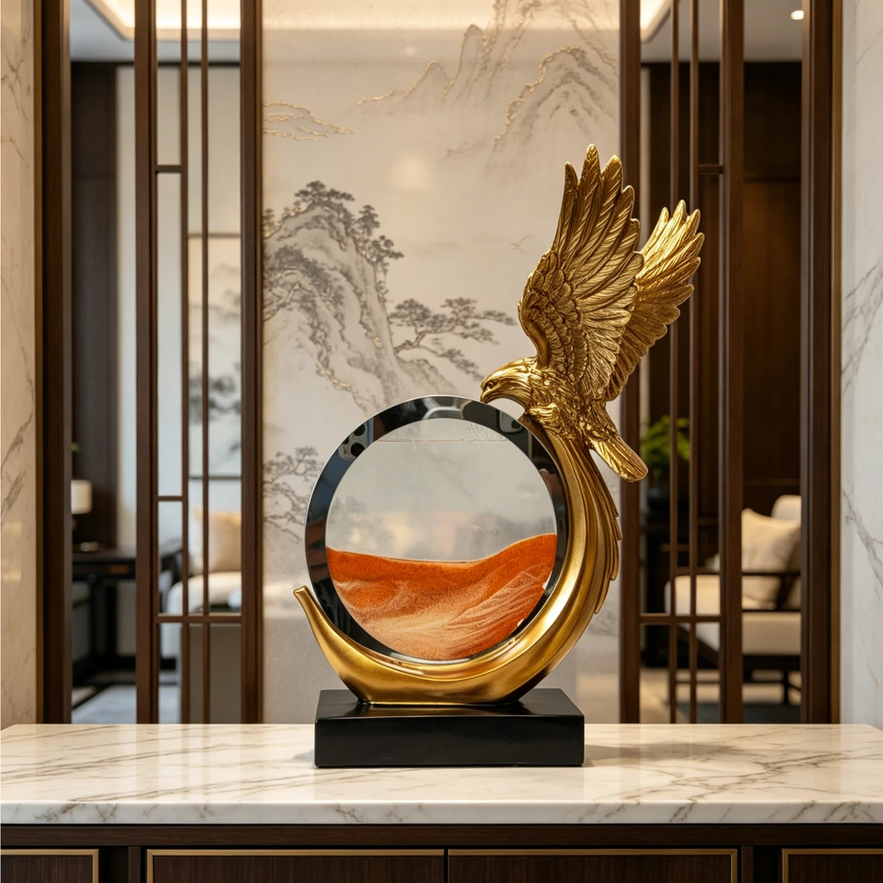Golden Eagle Resin Statue with - Lighting Decor Company 评论和价格