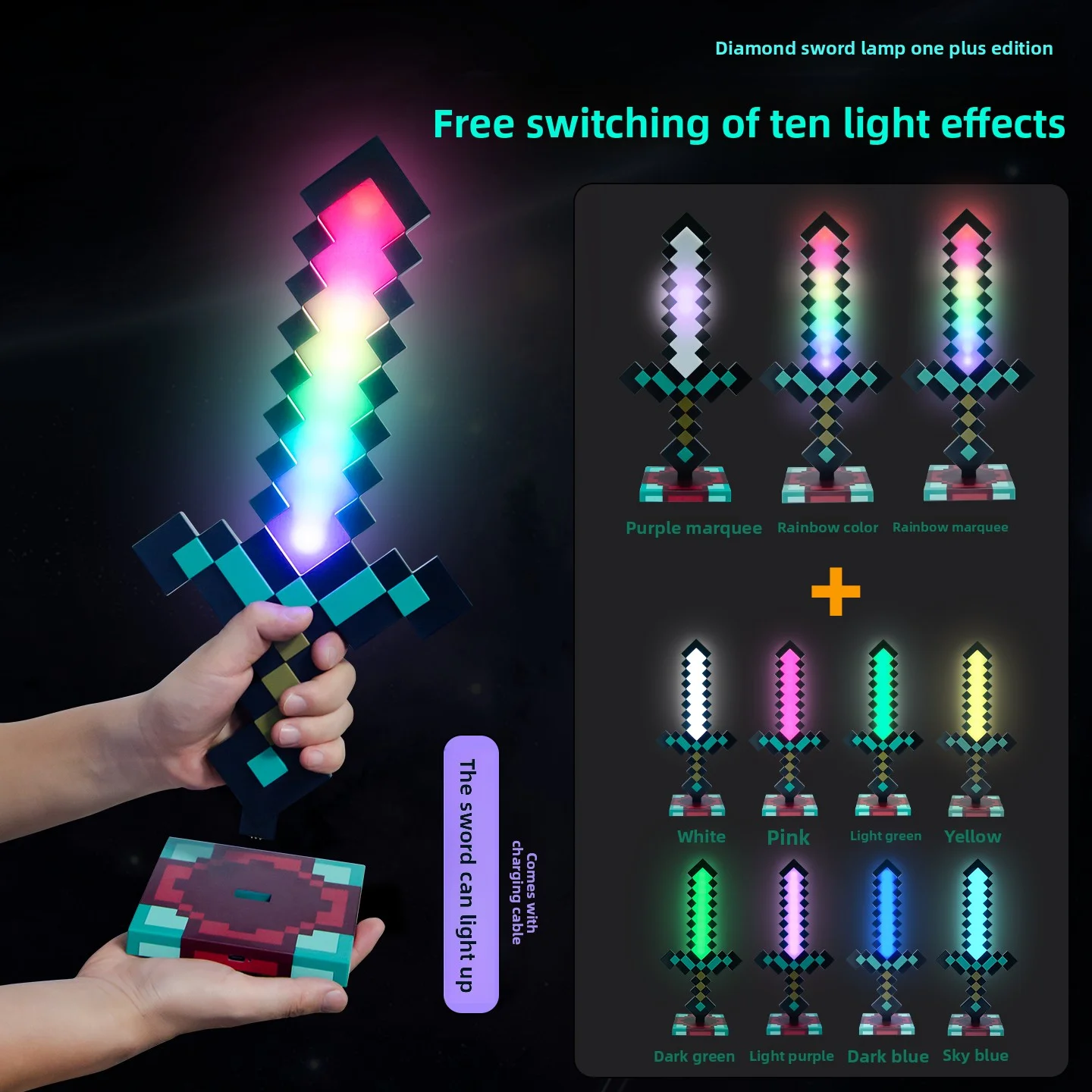Minecraft Diamond Sword LED Ni - Lighting Decor Minecraft 评论和价格