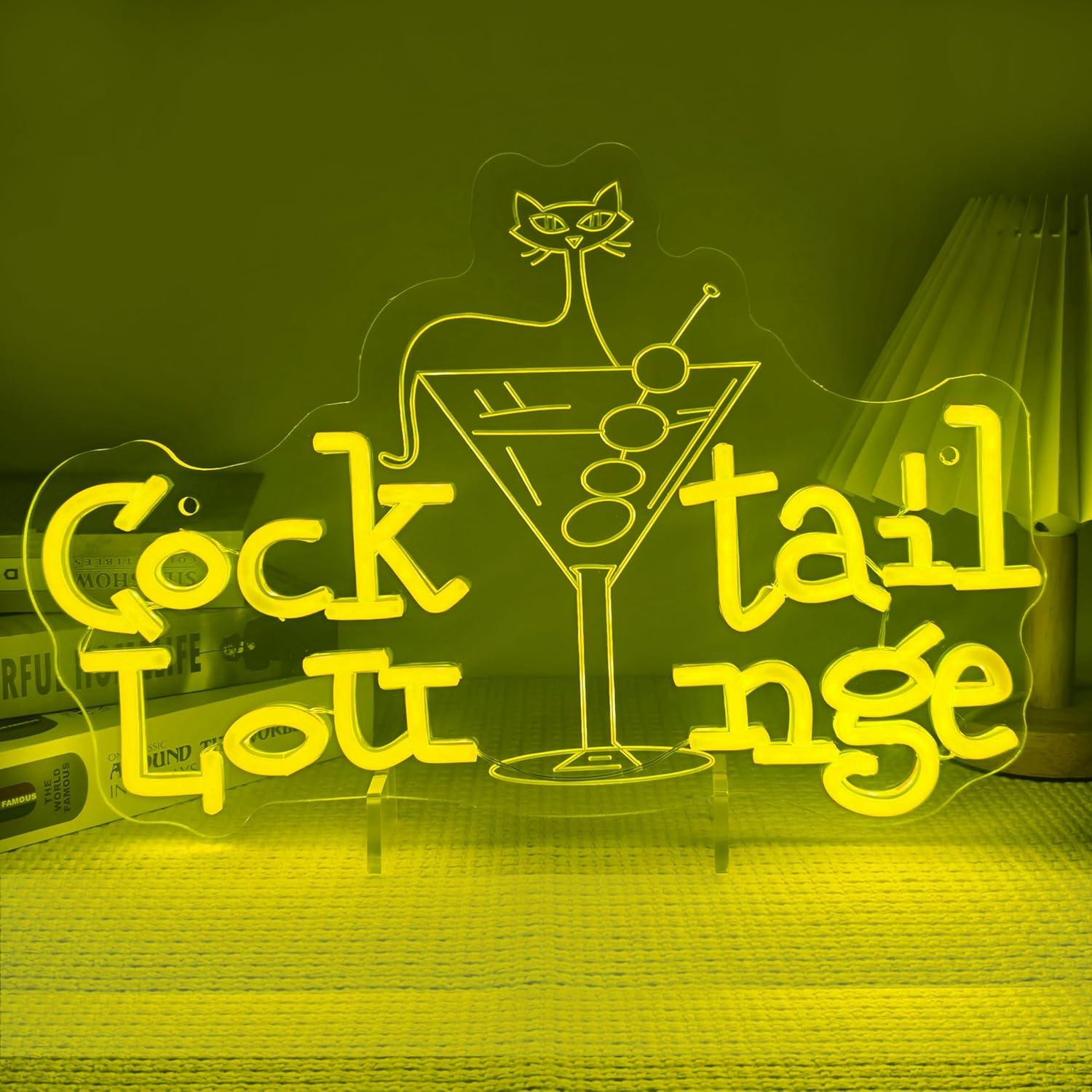 Cocktail Lounge Neon Sign Dimm - Lighting Decor For Home 评论和价格