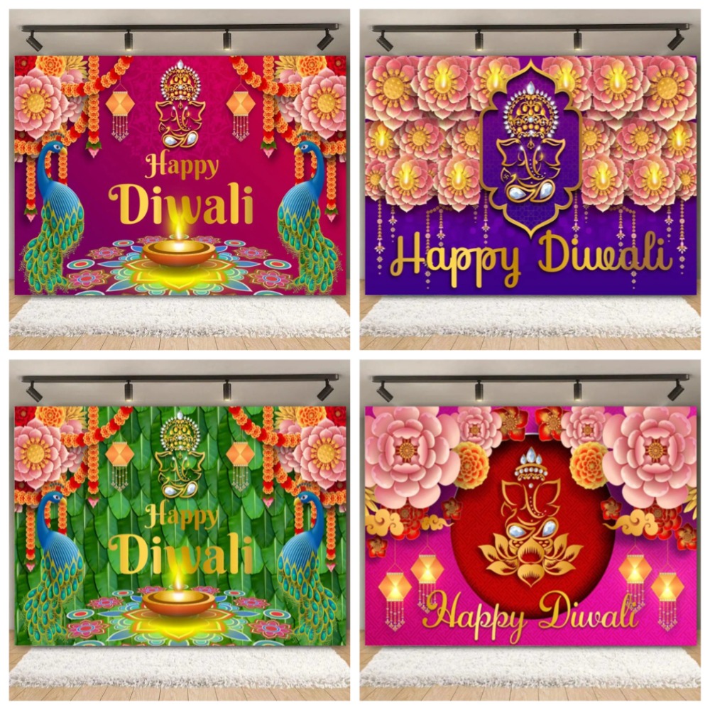 Happy Diwali Festival Backdrop - Lighting Decoration For Diwali 评论和价格