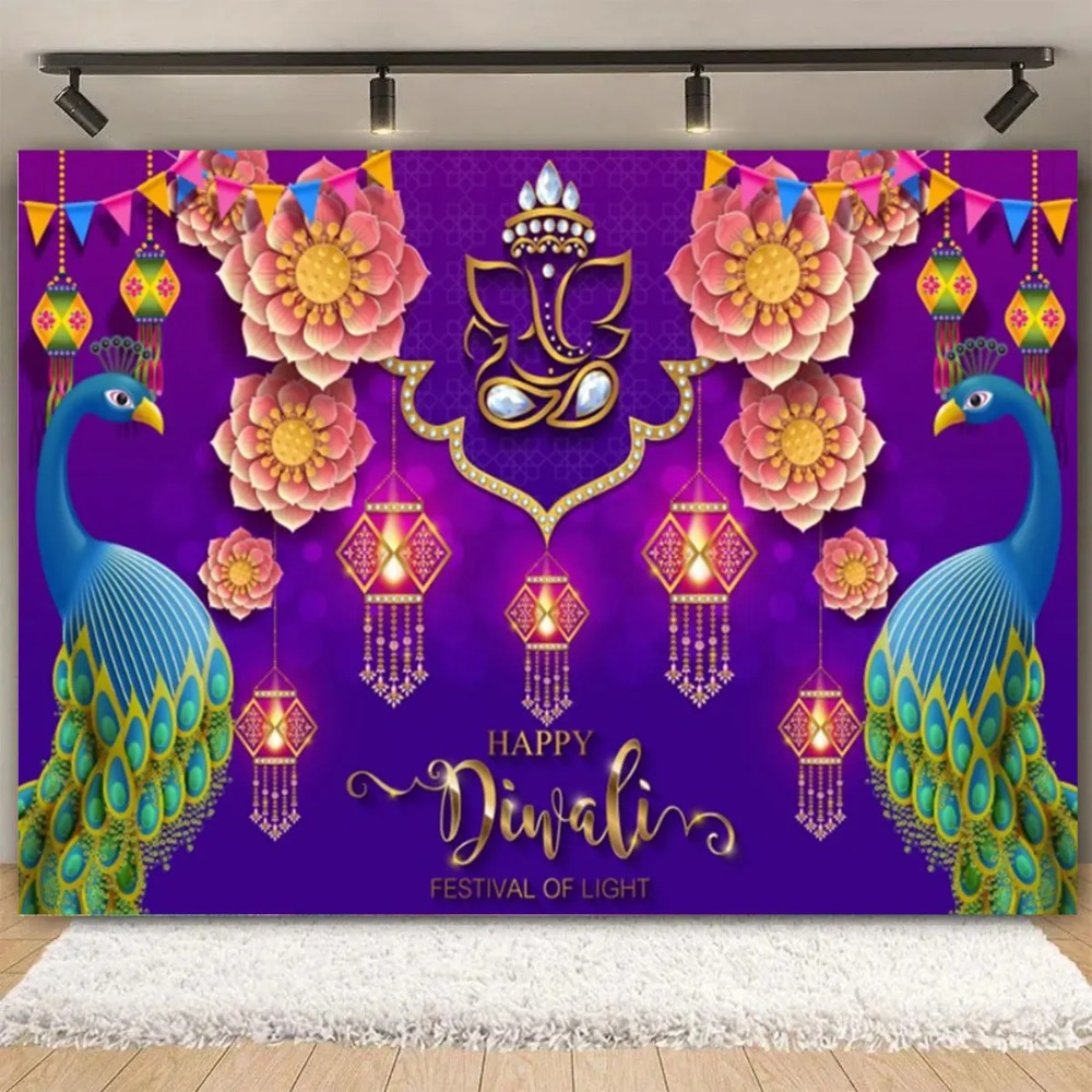Happy Diwali Festival Backdrop - Lighting Decoration For Diwali 评论和价格